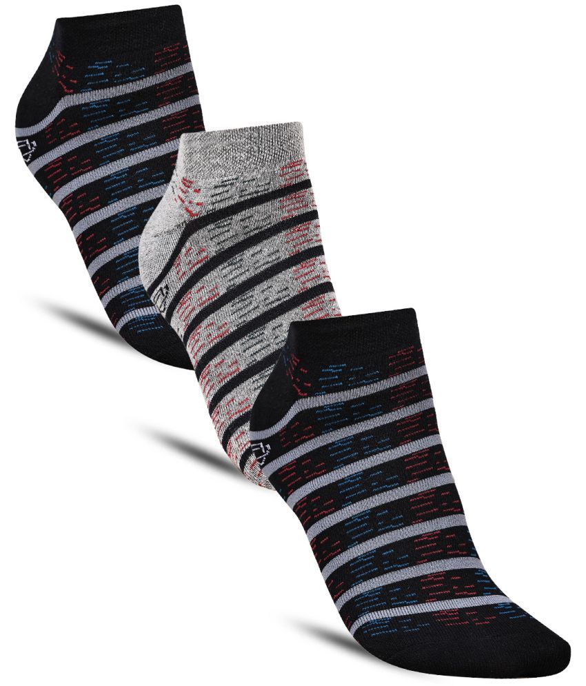     			Dollar - Cotton Men's Striped Multicolor Low Ankle Socks ( Pack of 3 )