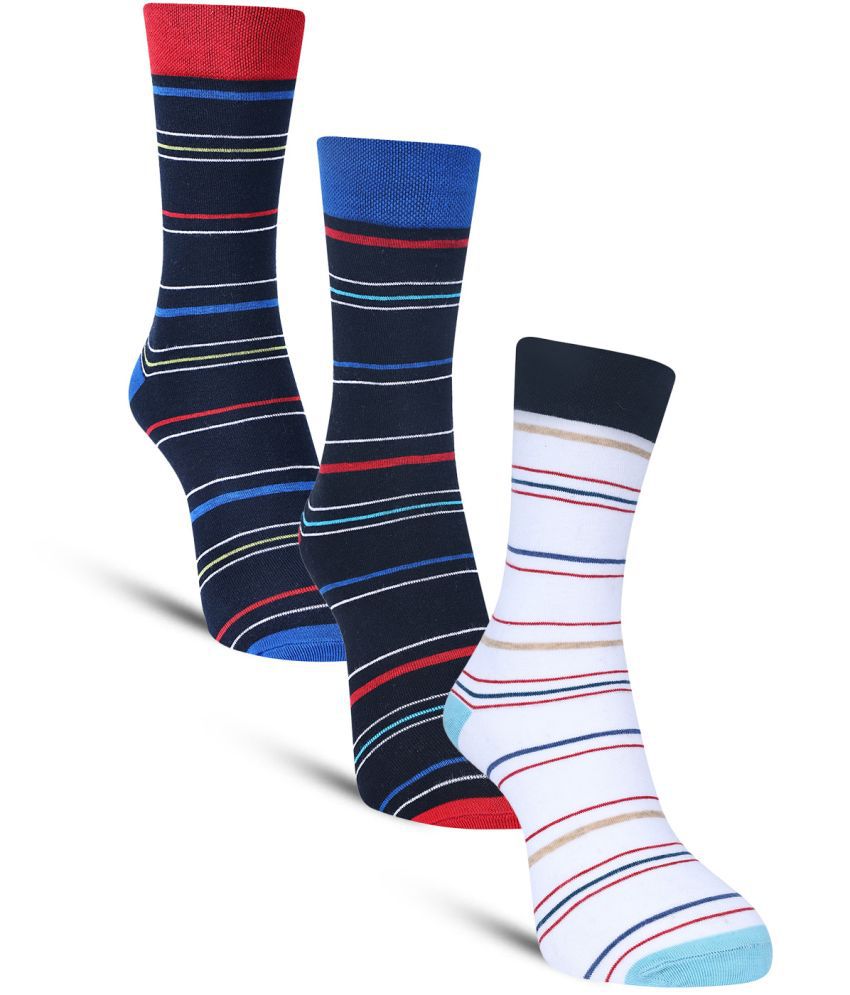     			Dollar - Cotton Men's Striped Multicolor Full Length Socks ( Pack of 3 )