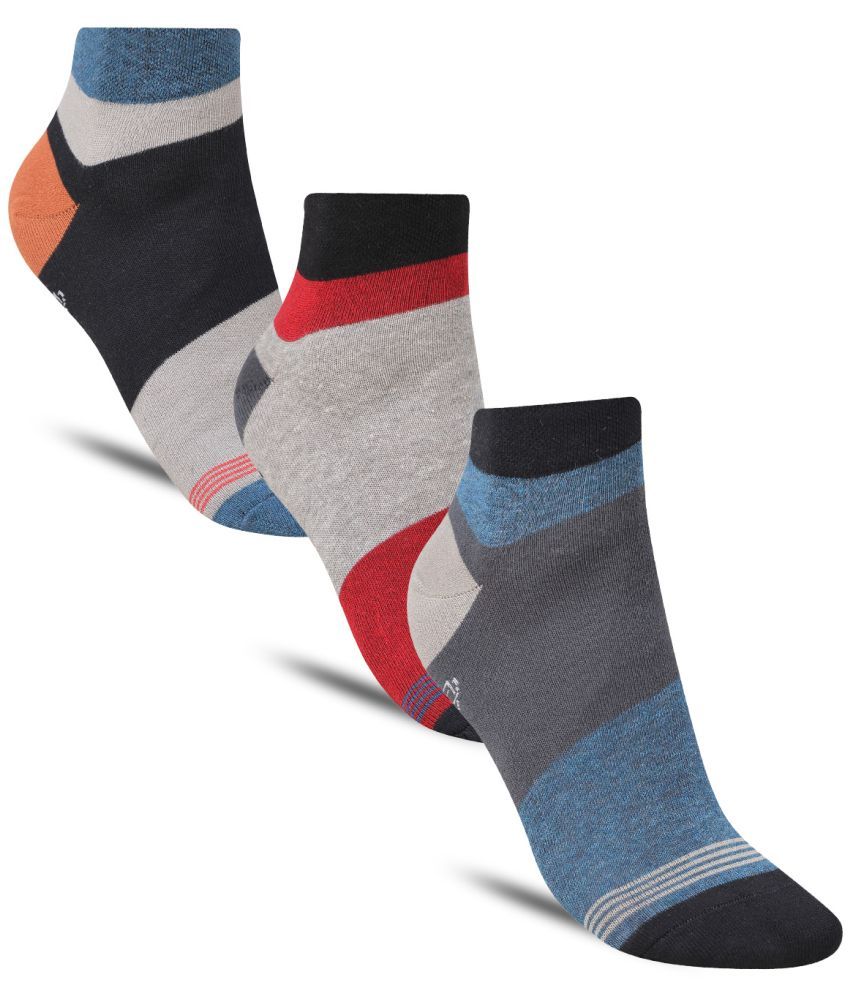     			Dollar - Cotton Men's Striped Multicolor Ankle Length Socks ( Pack of 3 )