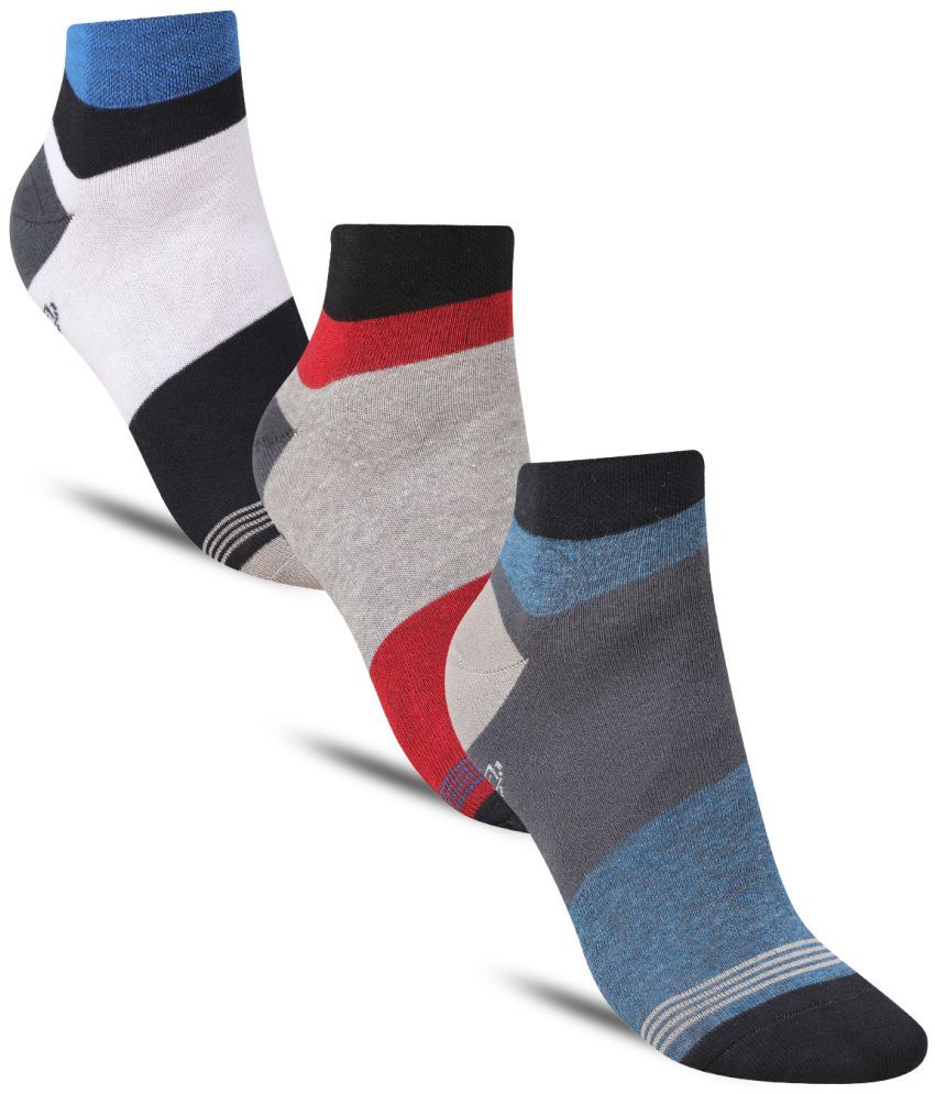     			Dollar - Cotton Men's Striped Multicolor Ankle Length Socks ( Pack of 3 )