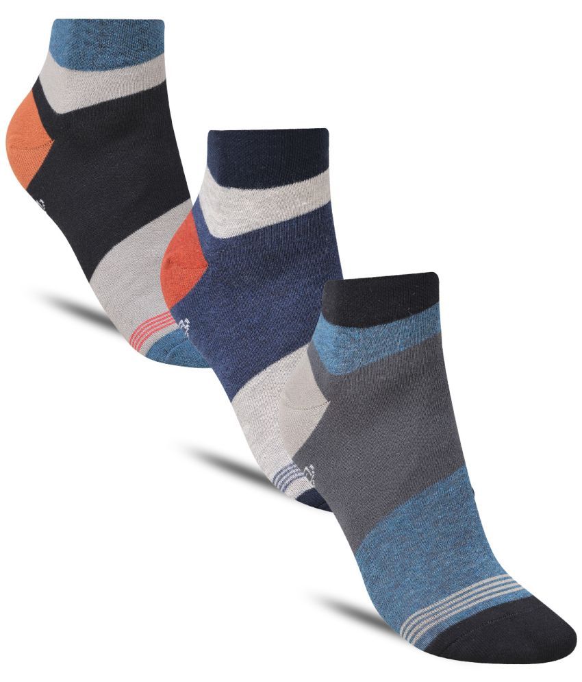     			Dollar - Cotton Men's Striped Multicolor Ankle Length Socks ( Pack of 3 )