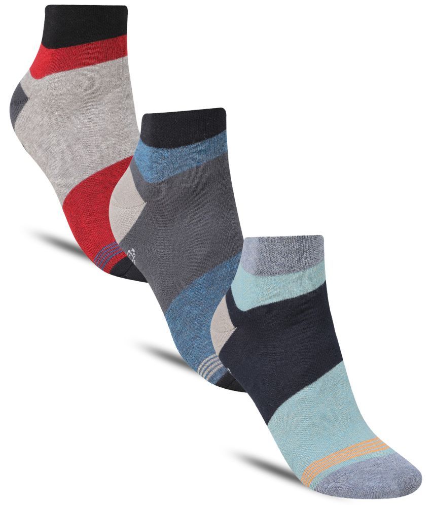     			Dollar - Cotton Men's Striped Multicolor Ankle Length Socks ( Pack of 3 )