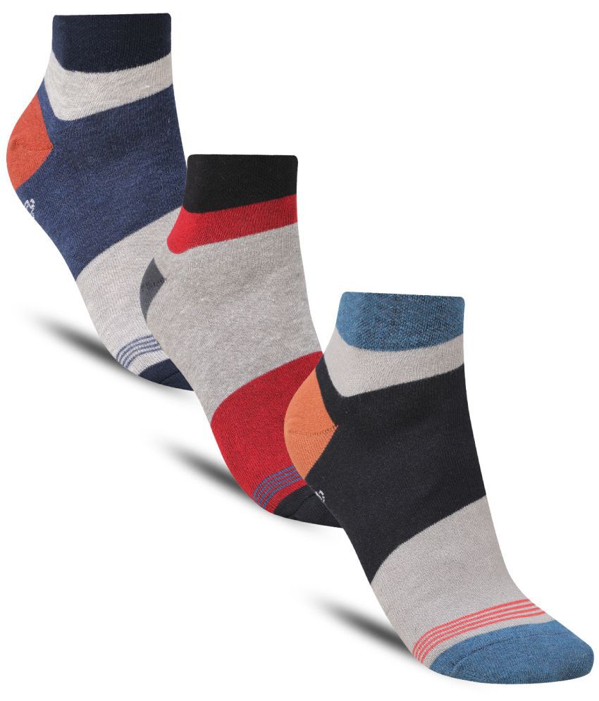    			Dollar - Cotton Men's Striped Multicolor Ankle Length Socks ( Pack of 3 )