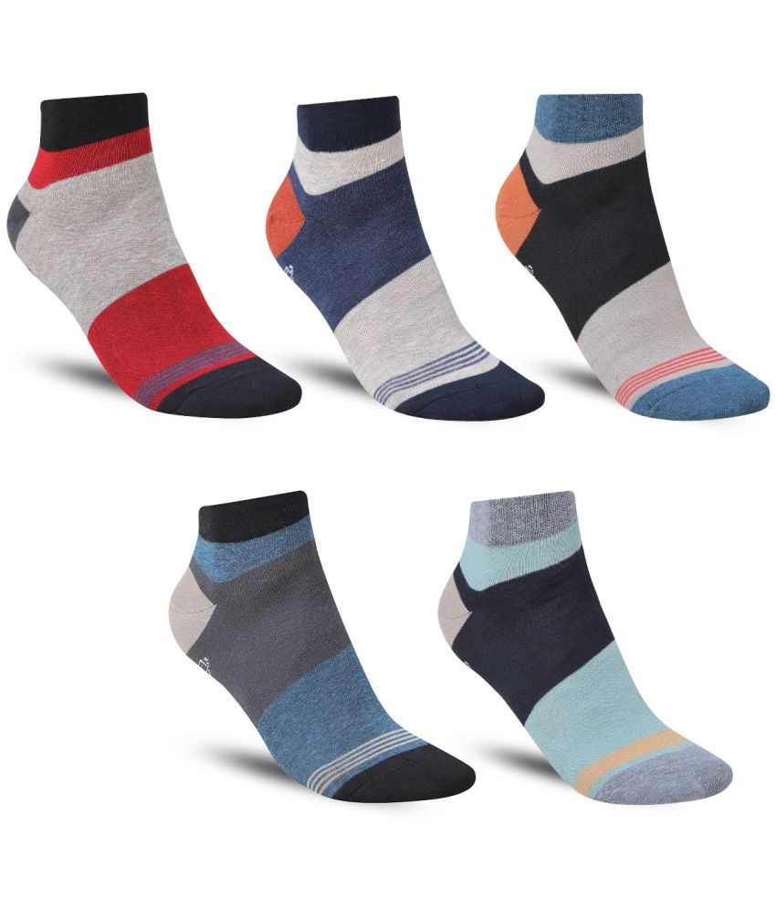    			Dollar - Cotton Men's Striped Multicolor Ankle Length Socks ( Pack of 5 )