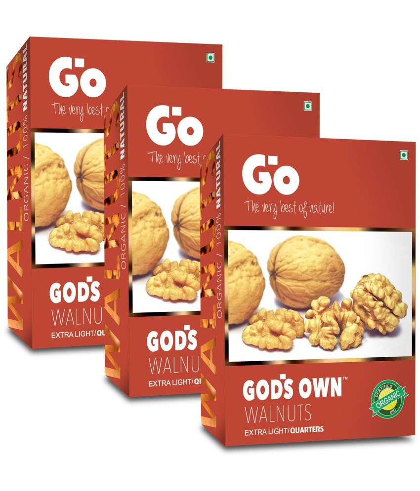     			GO Organic Extra Light Quarters Walnuts Without Shell, 750gm (250gm X 3)