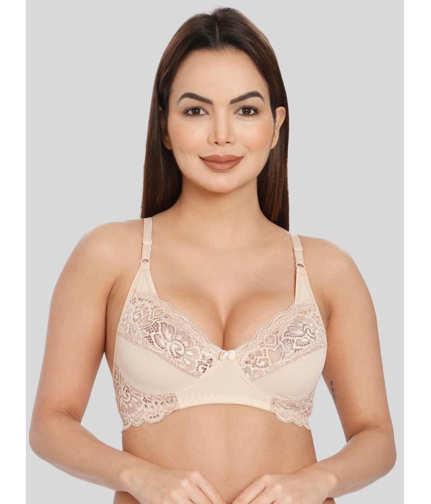     			ILRASO - Beige Lace Non Padded Women's T-Shirt Bra ( Pack of 1 )