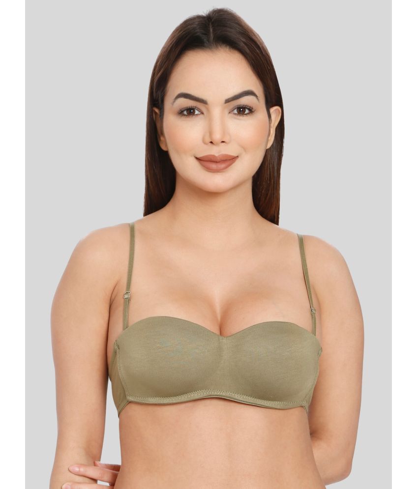     			ILRASO Polyester Lightly Padded Women's Balconette Bra ( Olive )