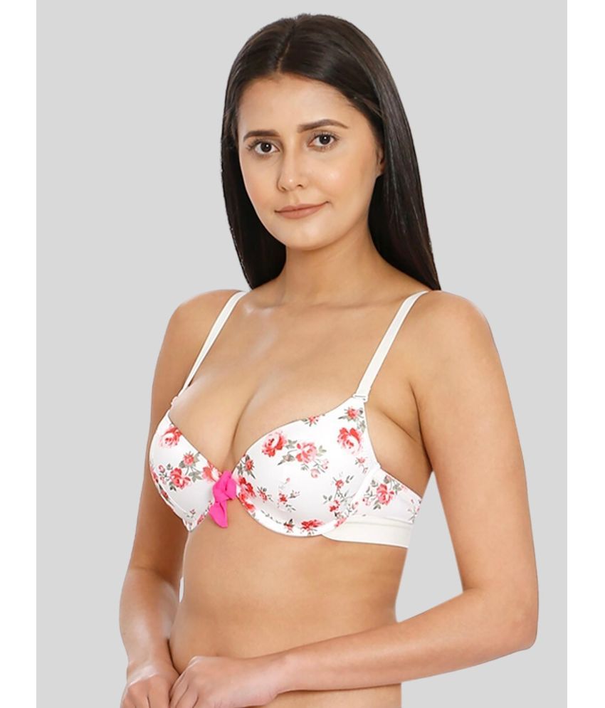     			ILRASO Nylon Lightly Padded Women's Push Up Bra ( White )