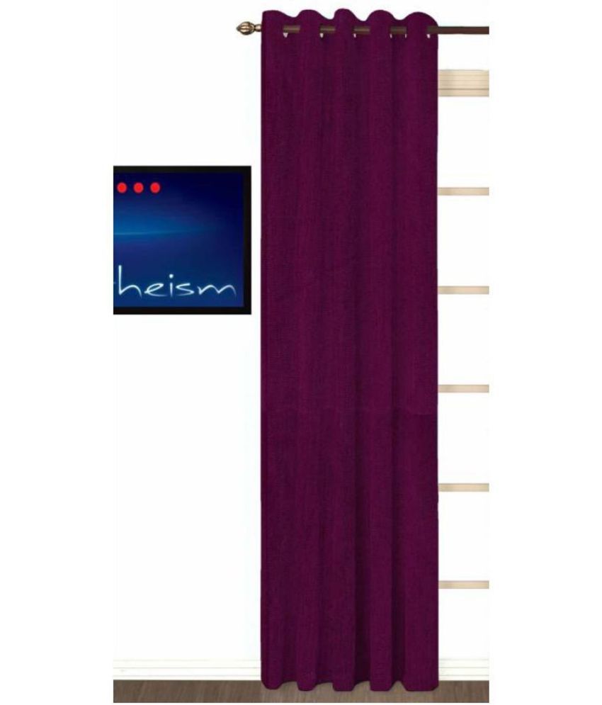     			N2C Home Solid Semi-Transparent Eyelet Curtain 9 ft ( Pack of 1 ) - Purple