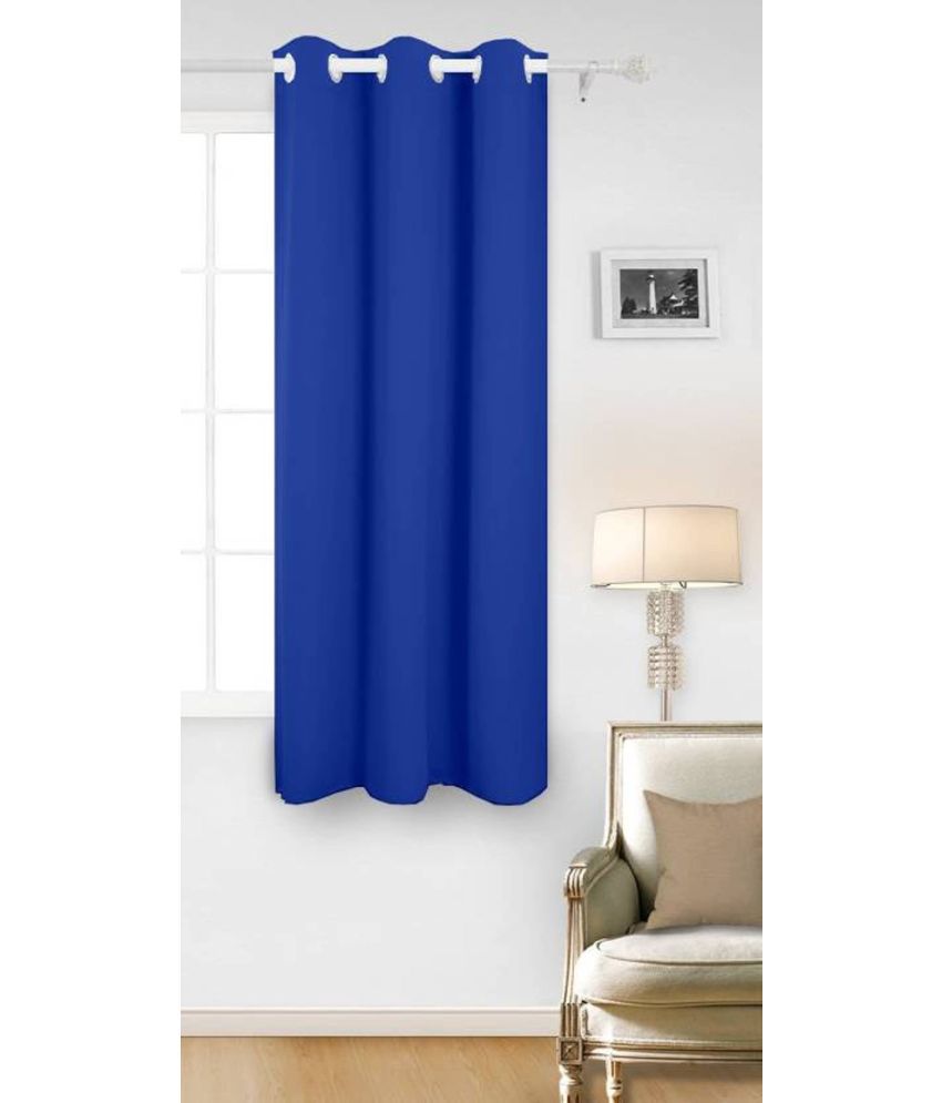     			N2C Home Solid Semi-Transparent Eyelet Curtain 5 ft ( Pack of 1 ) - Blue