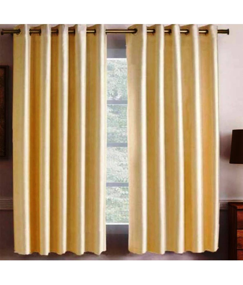     			N2C Home Solid Semi-Transparent Eyelet Curtain 5 ft ( Pack of 2 ) - Cream