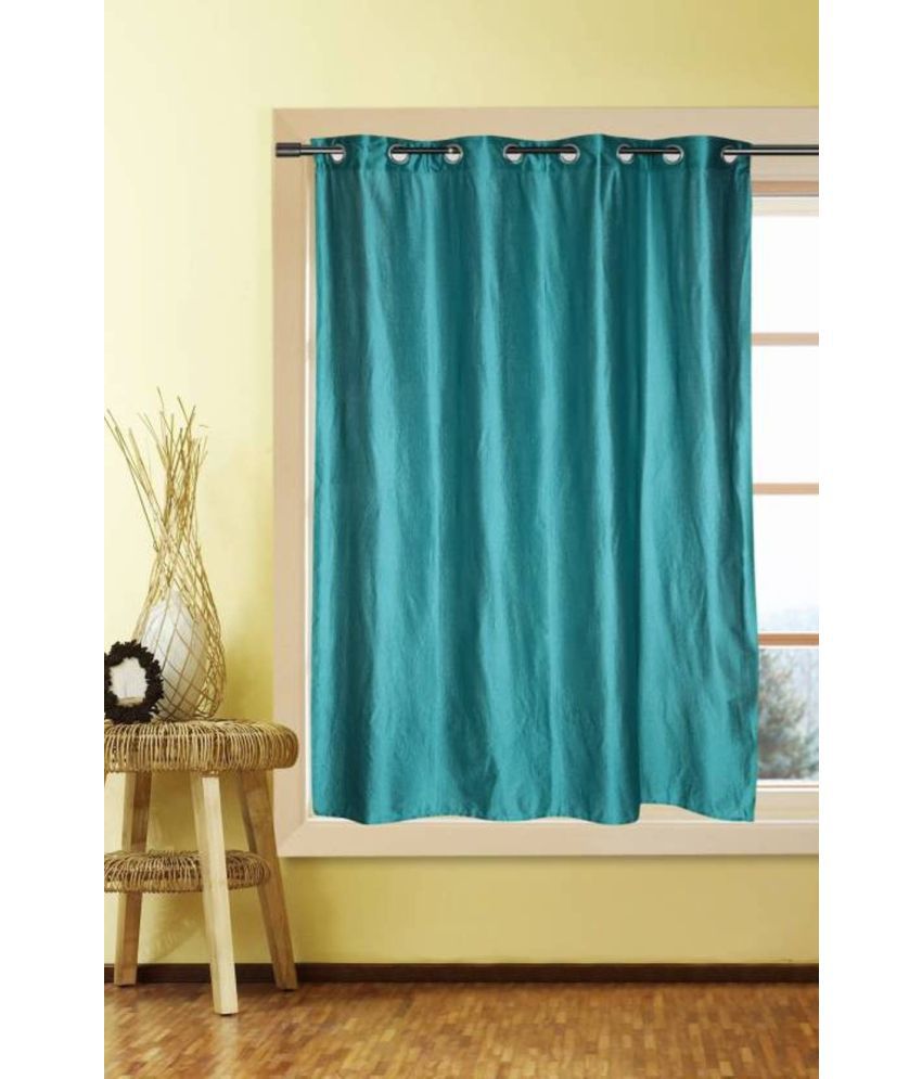     			N2C Home Solid Semi-Transparent Eyelet Curtain 5 ft ( Pack of 1 ) - Teal