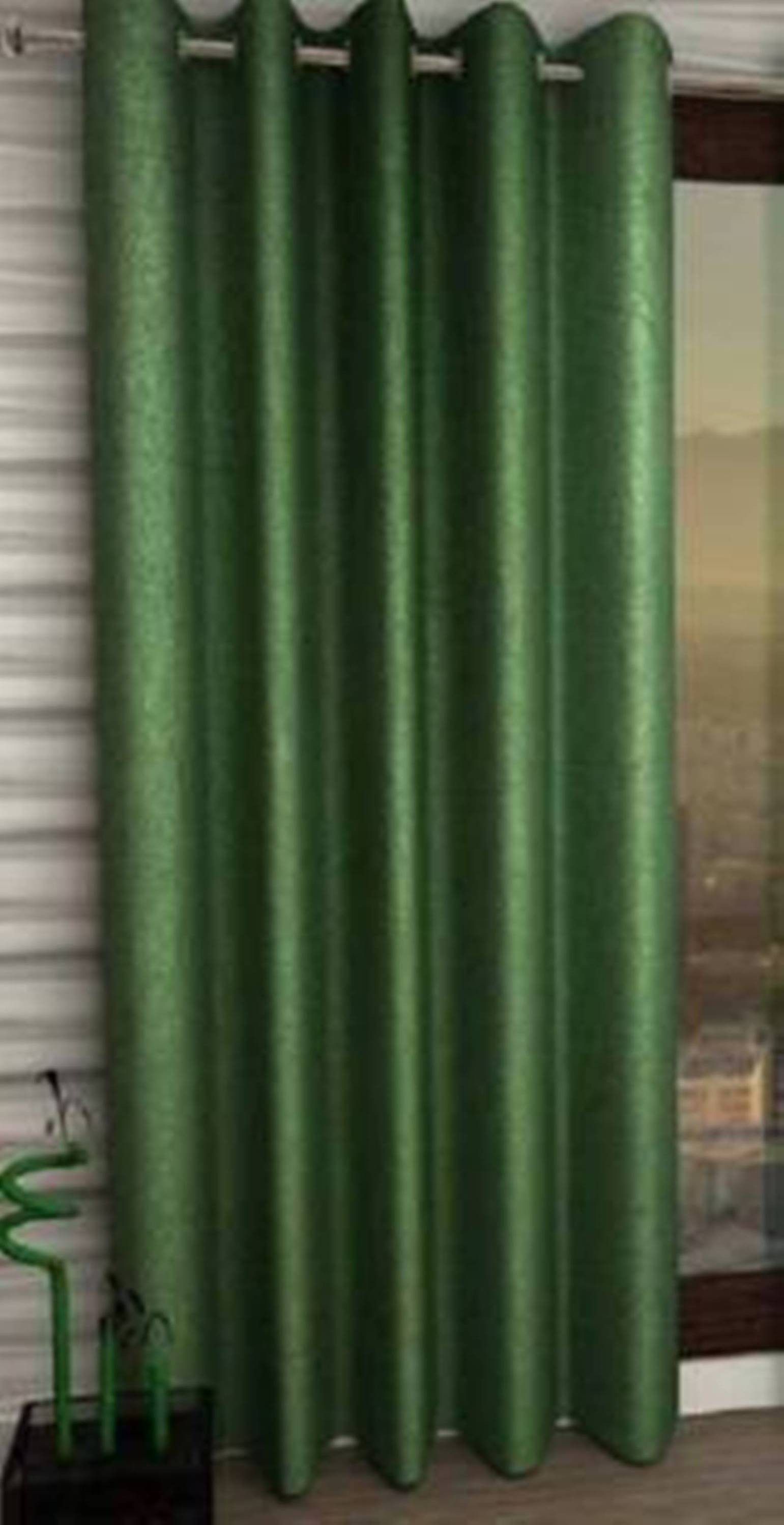     			N2C Home Solid Semi-Transparent Eyelet Curtain 9 ft ( Pack of 1 ) - Green