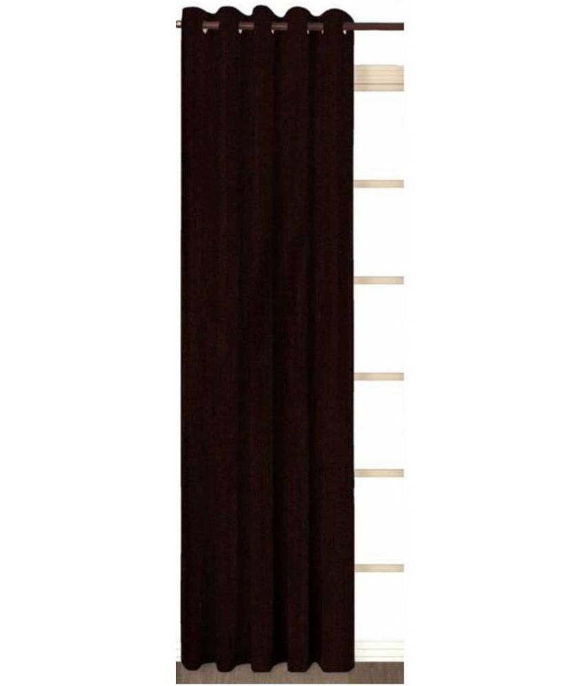     			N2C Home Solid Semi-Transparent Eyelet Curtain 9 ft ( Pack of 1 ) - Brown