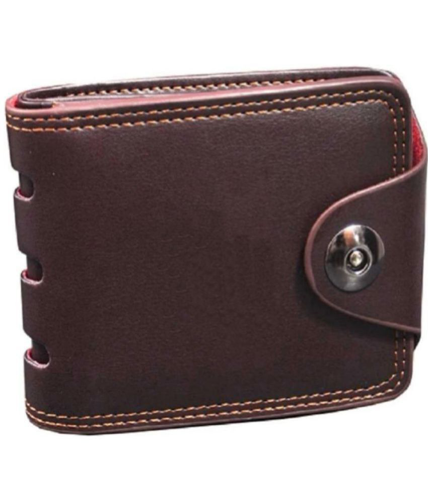     			Stitched PU Leather ATM Credit Debit Business ID memory Card Holder Wallet for M Brown PU Leather Men's Wallet ( Pack 1 )