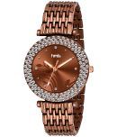 HMTe - Brown Metal Analog Womens Watch