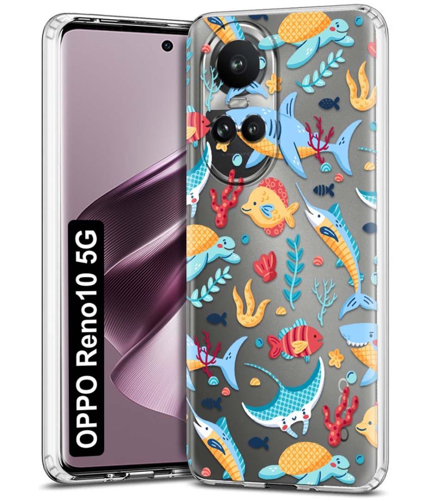     			NBOX - Multicolor Printed Back Cover Silicon Compatible For Oppo Reno 10 5G ( Pack of 1 )