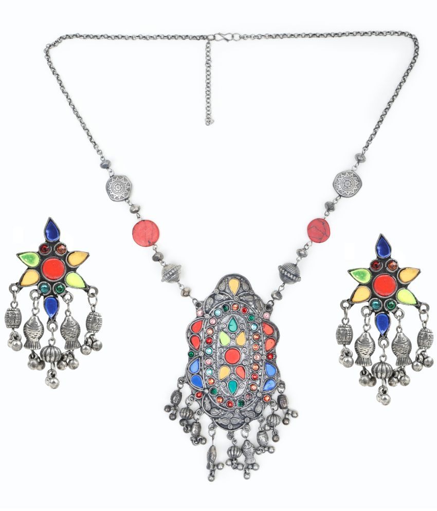     			PUJVI - Multicolor Alloy Necklace Set ( Pack of 1 )