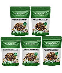 Nutty Gritties Antioxidant Trail Mix 1kg ( Pack of 5 , Each 200g ) | 21 Superfoods in 1 Mix | Including Almonds, Hazelnuts, Brazil Nuts, Berries, Dry Dates, Chia Seeds, Pumpkin Seeds and Many More Mixed Dry Fruits | Resealable Pouch