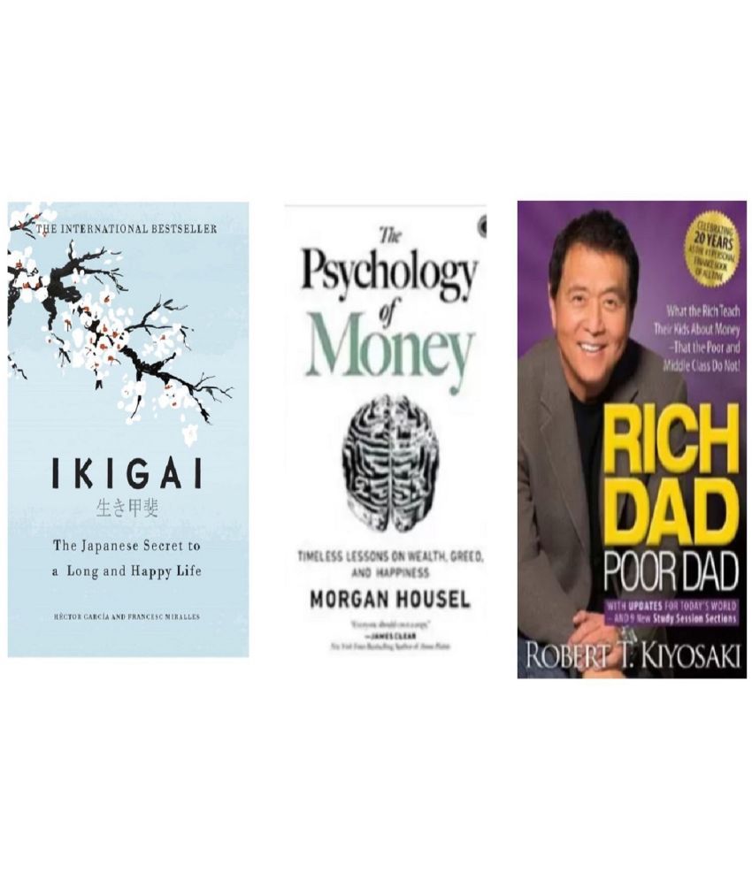     			( Combo of 3 books ) IKIGAI & rich dad poor dad & psyychology of money ) Paperback