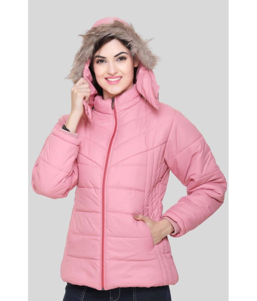     			White Moon - Nylon Pink Hooded Jackets