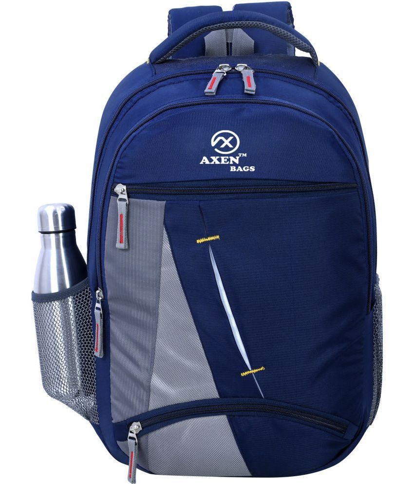     			AXEN BAGS - Blue Polyester Backpack ( 30 Ltrs )