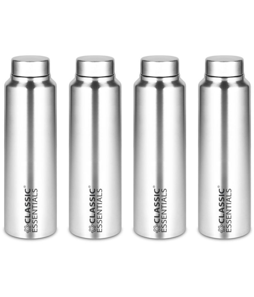     			Classic Essentials Inox Spring Silver Fridge Water Bottle 1000 mL ( Set of 4 )