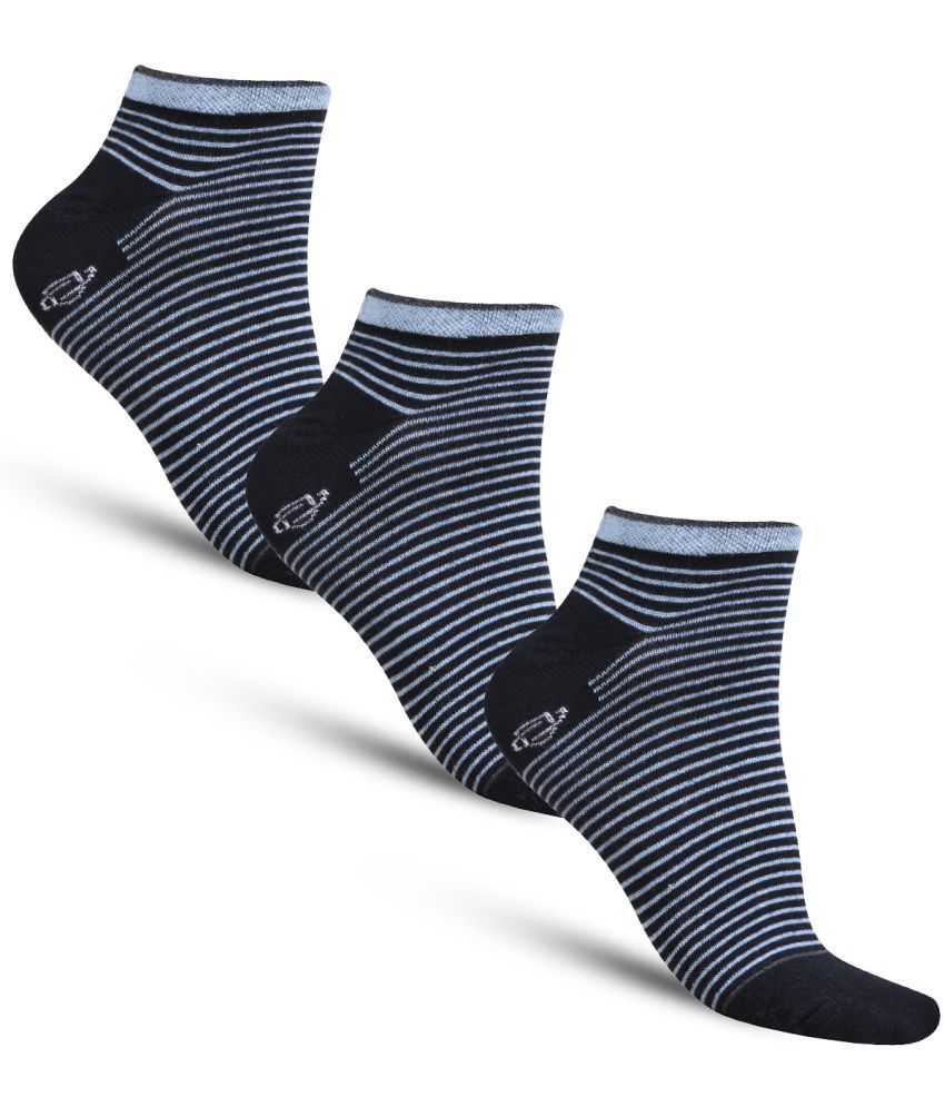     			Dollar - Cotton Men's Striped Black Mid Length Socks ( Pack of 3 )