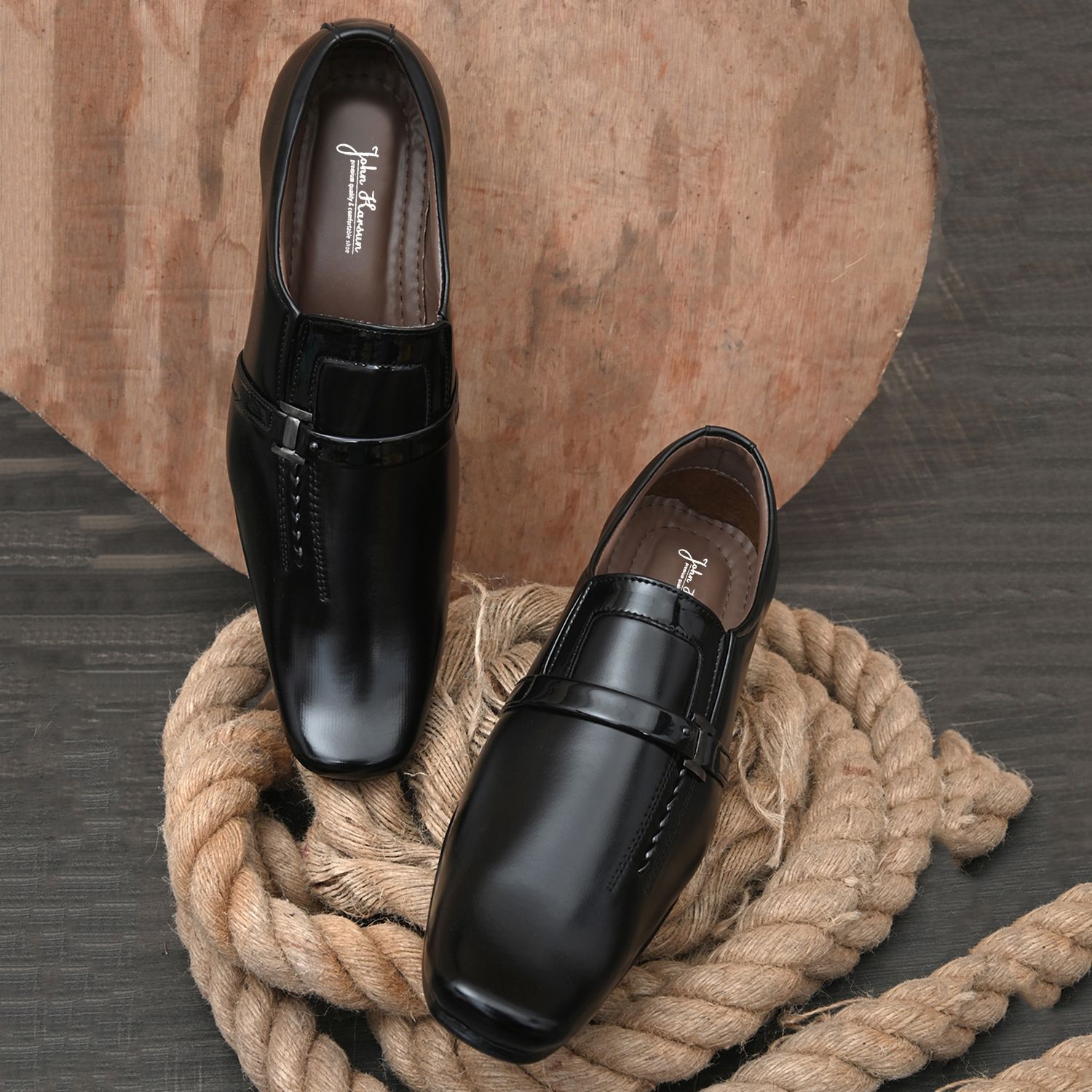     			John Karsun -  Black Men's Mocassin Formal Shoes