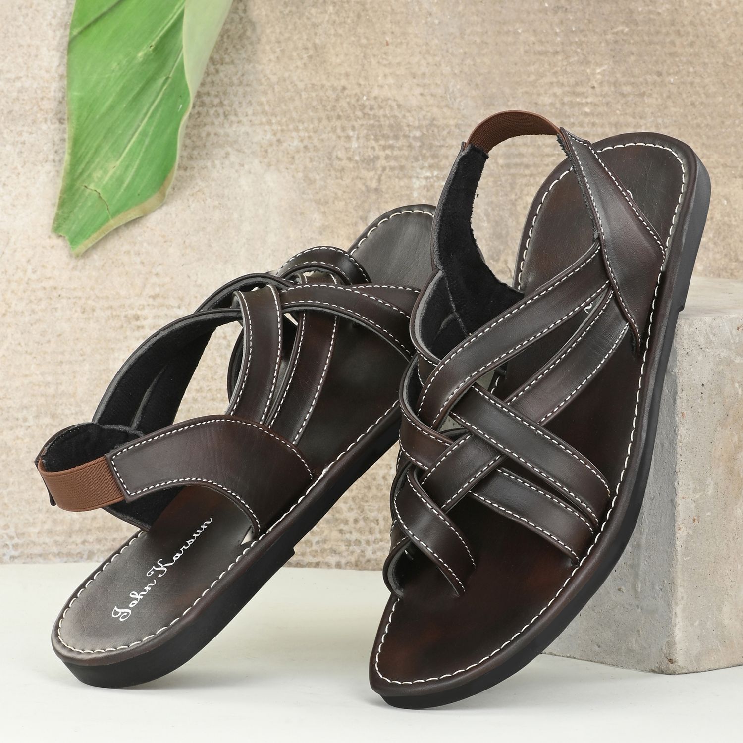     			John Karsun - Brown Men's Sandals