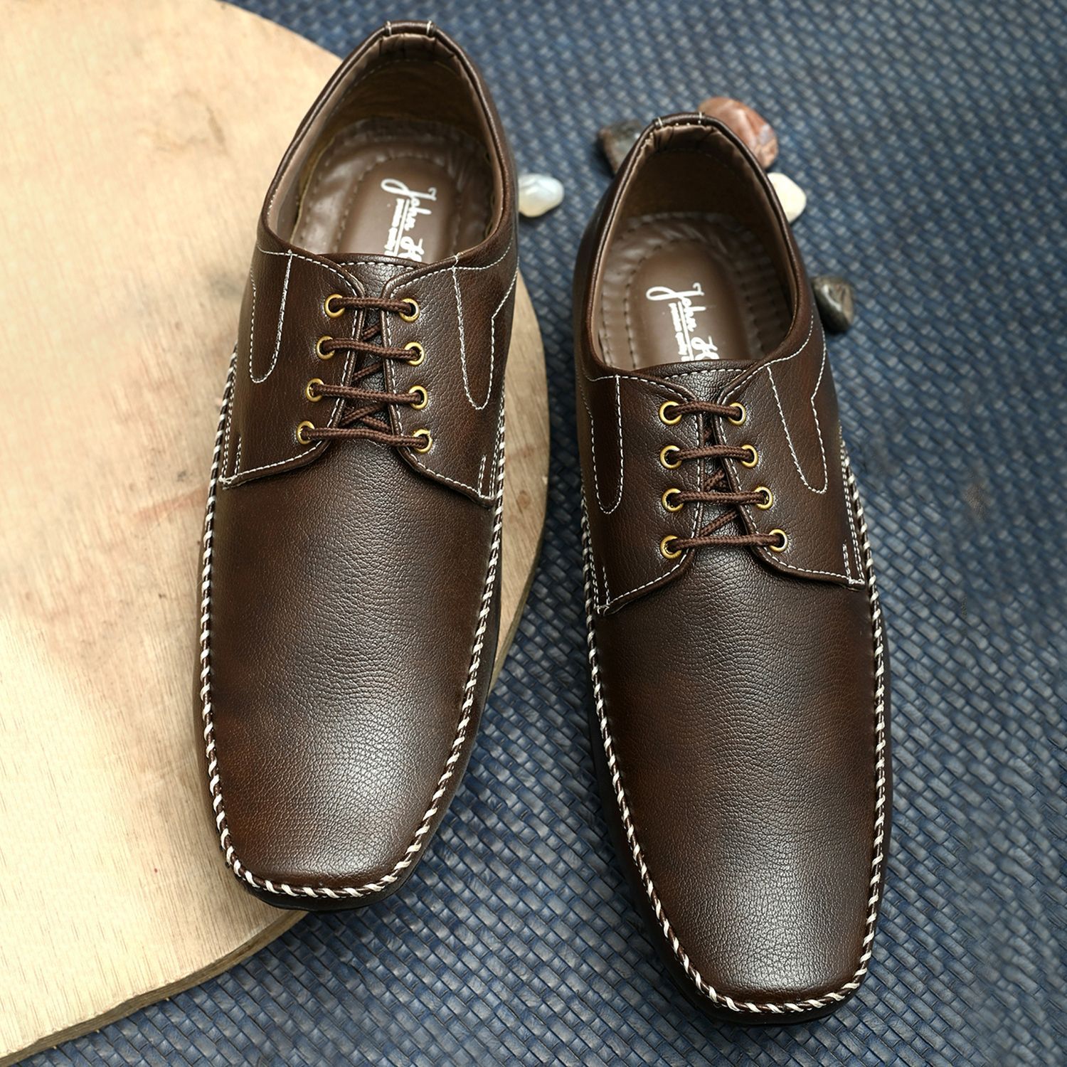     			John Karsun - Brown Men's Derby Formal Shoes