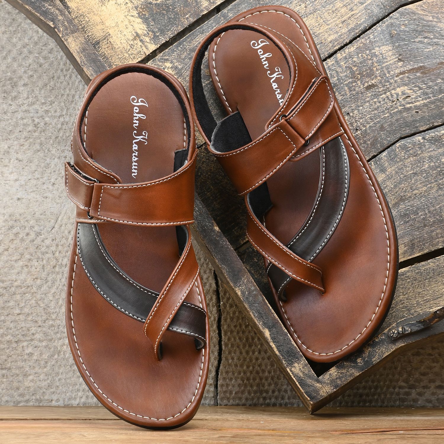     			John Karsun - Tan Men's Sandals