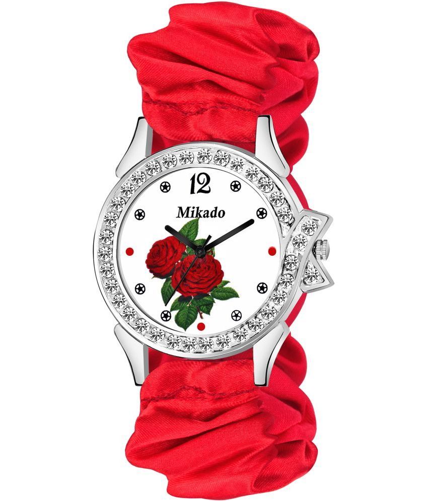     			Mikado - Red Fabric Analog Womens Watch