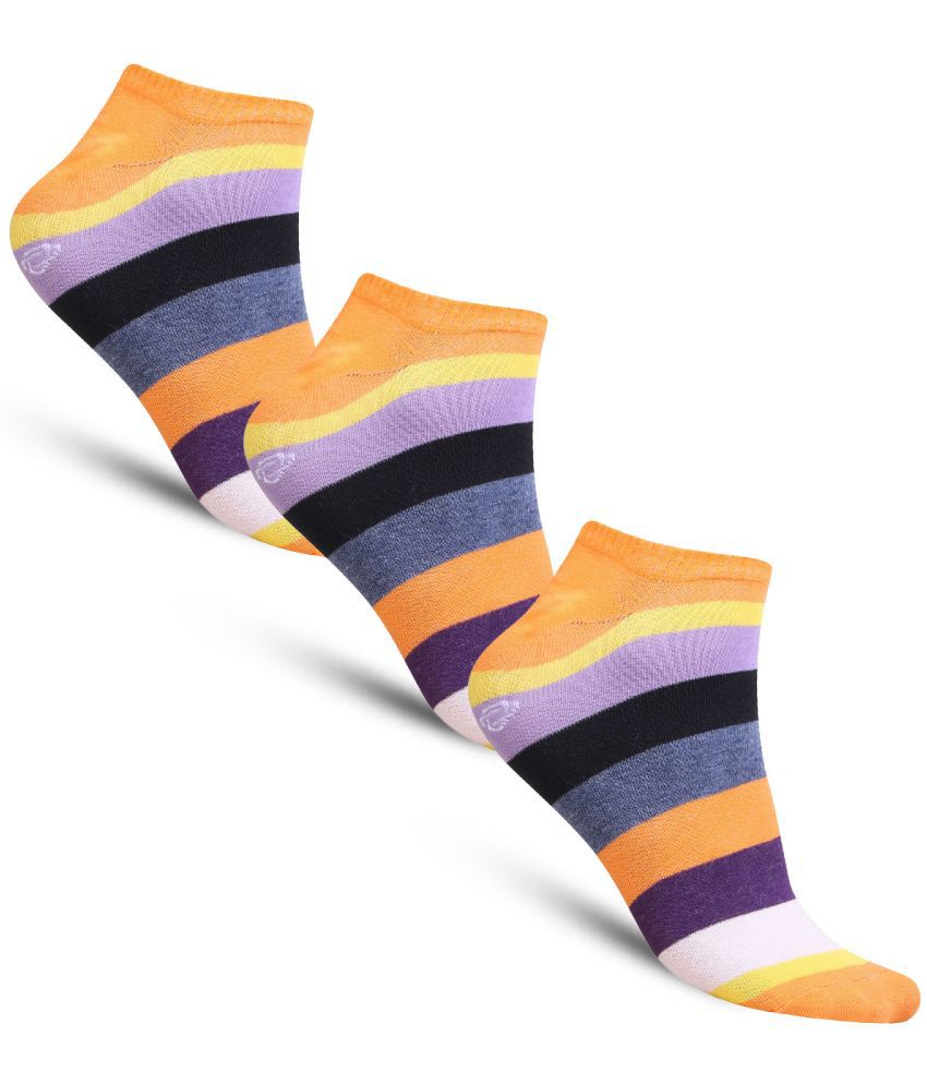     			Dollar - Cotton Men's Printed Orange Low Ankle Socks ( Pack of 3 )