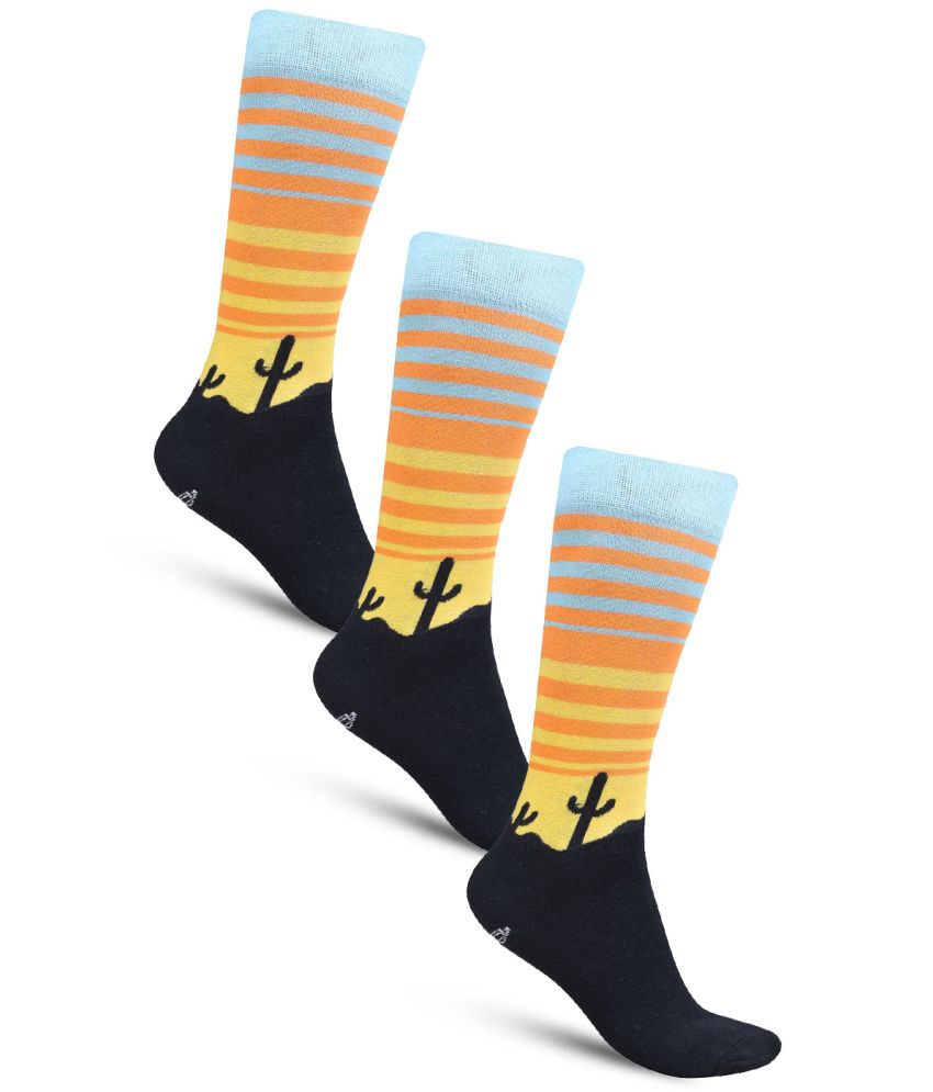     			Dollar - Cotton Men's Printed Yellow Full Length Socks ( Pack of 3 )