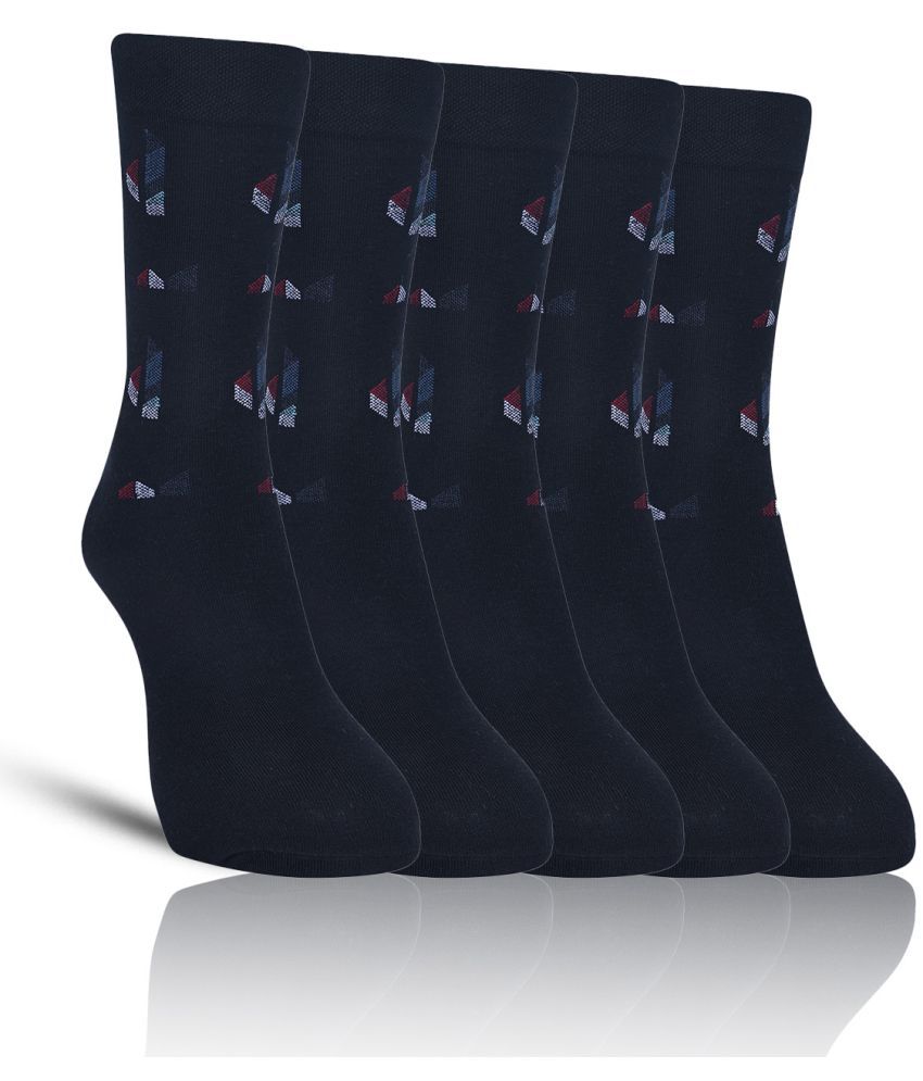     			Dollar - Cotton Men's Self Design Black Full Length Socks ( Pack of 5 )