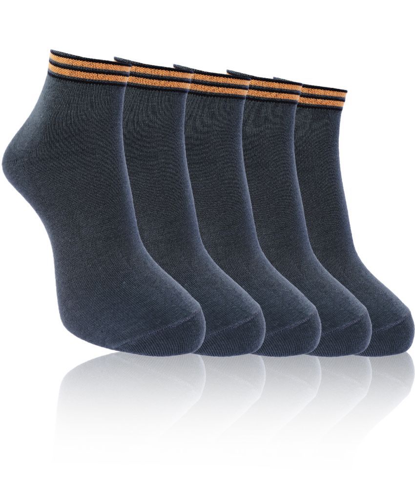     			Dollar - Cotton Men's Solid Light Grey Ankle Length Socks ( Pack of 5 )