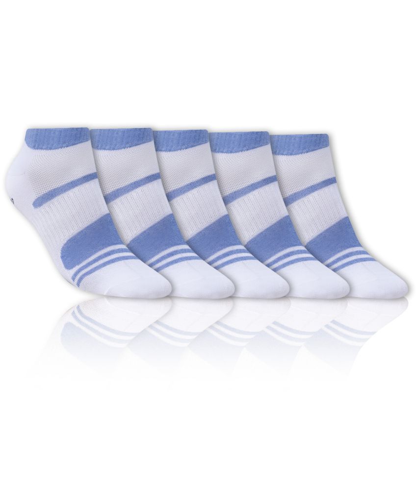     			Dollar - Cotton Men's Solid Blue Low Ankle Socks ( Pack of 5 )