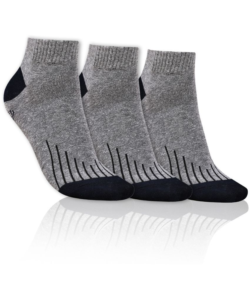     			Dollar - Cotton Men's Solid Light Grey Ankle Length Socks ( Pack of 3 )