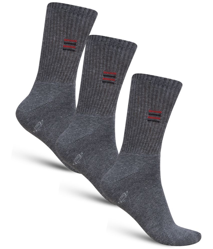     			Dollar - Cotton Men's Solid Grey Melange Mid Length Socks ( Pack of 3 )