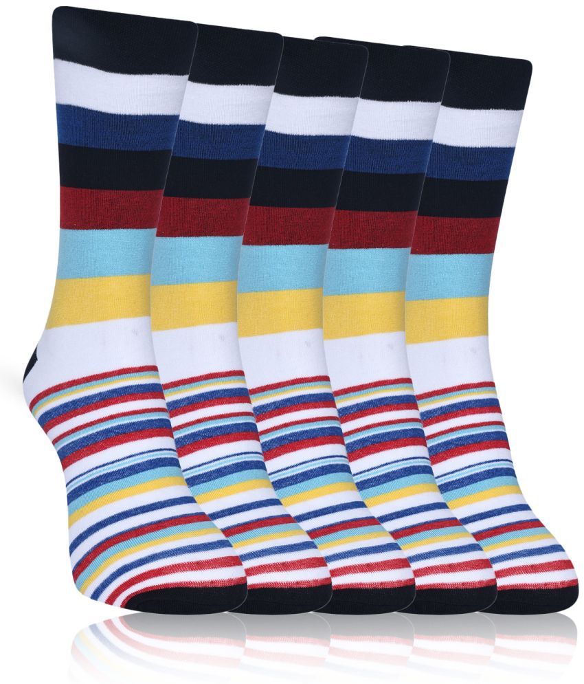     			Dollar - Cotton Men's Striped Black Full Length Socks ( Pack of 5 )