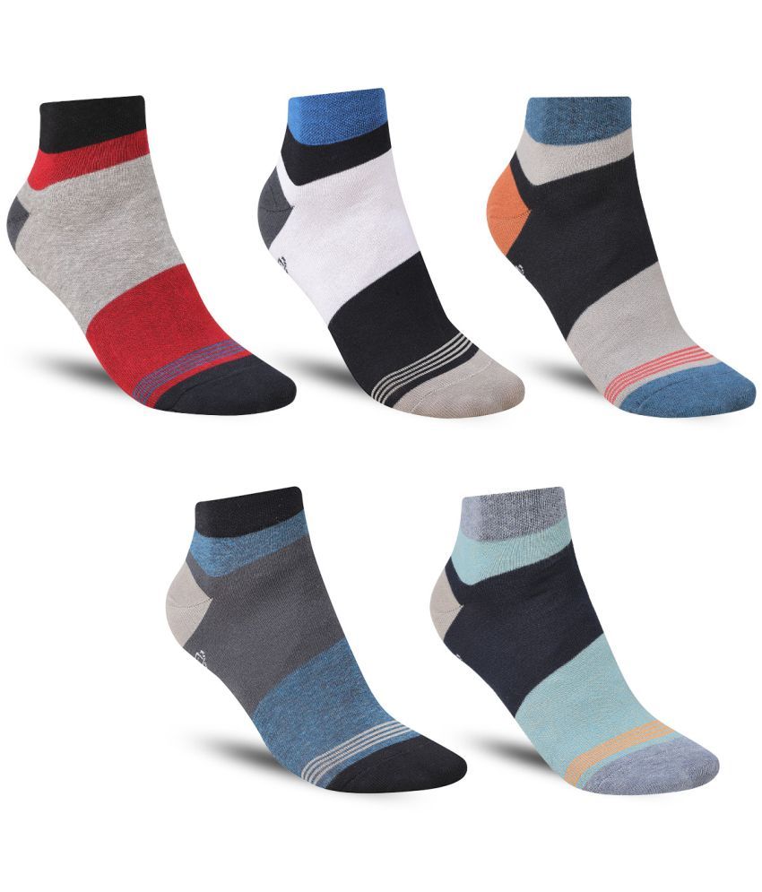     			Dollar - Cotton Men's Striped Multicolor Ankle Length Socks ( Pack of 5 )