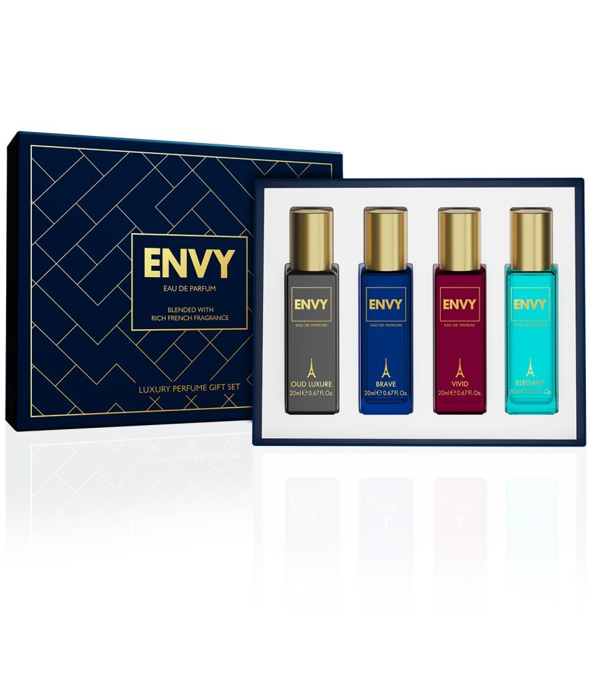     			Envy Luxury Gift Set For Men - Oud Luxure, Brave , Vivid & Elegant (20ML Each EDP Set )