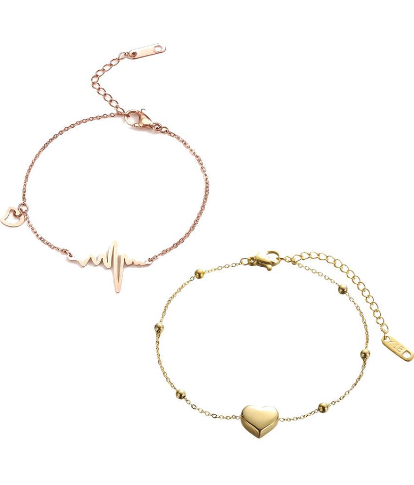     			FASHION FRILL - Gold Anklets ( Pack of 2 )
