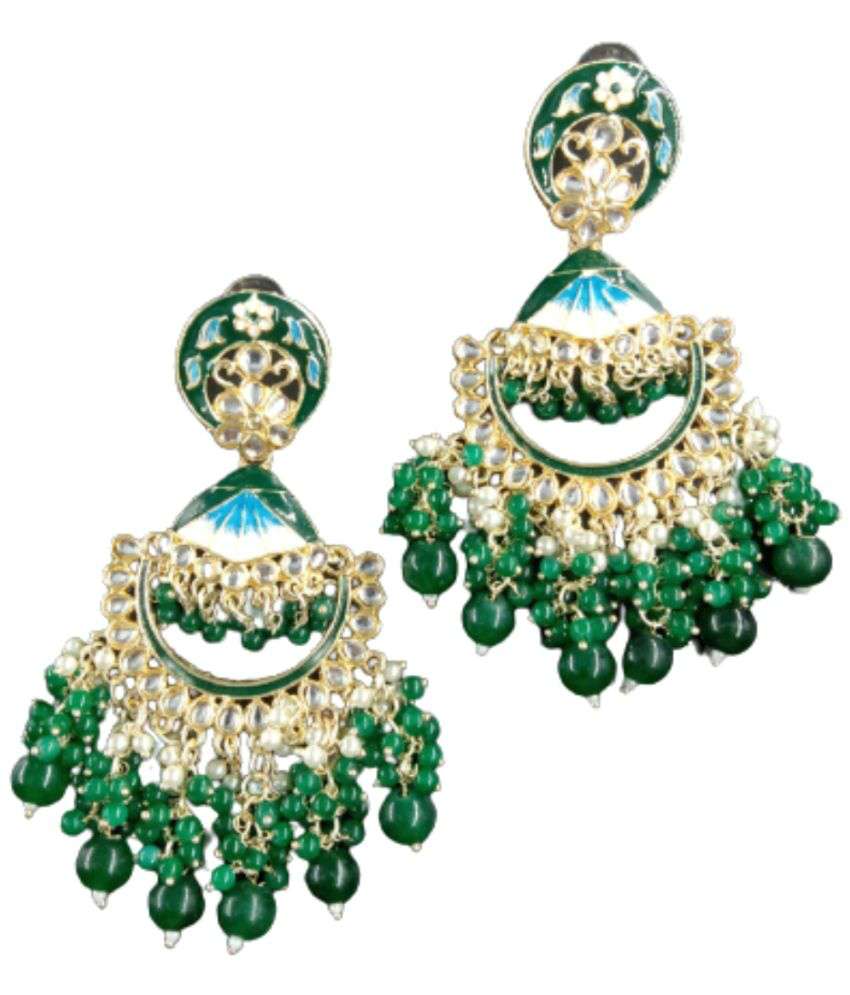     			Jiyanshi fashion - Green Danglers Earrings ( Pack of 1 )