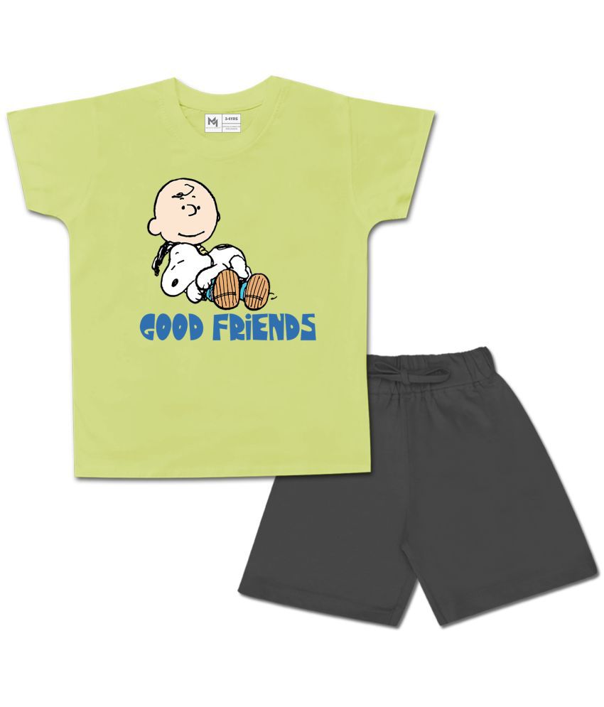     			MINUTE MIRTH - Green Cotton Baby Boy T-Shirt & Shorts ( Pack of 1 )