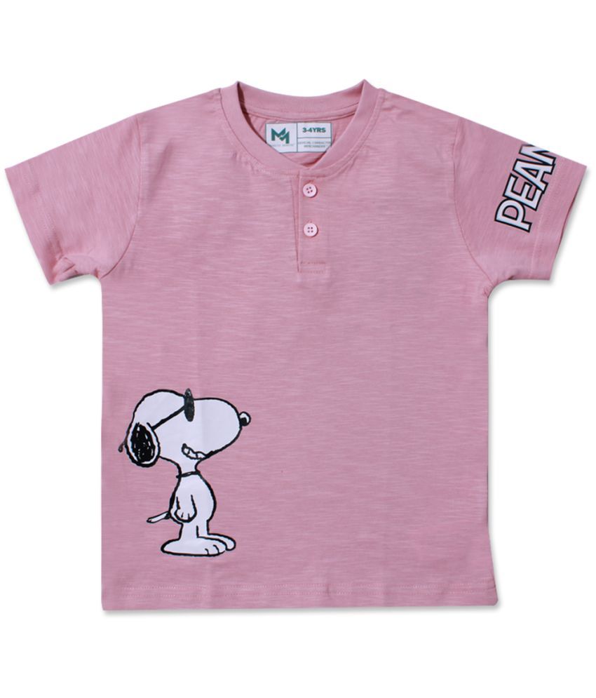     			MINUTE MIRTH - Pink Cotton Boy's T-Shirt ( Pack of 1 )