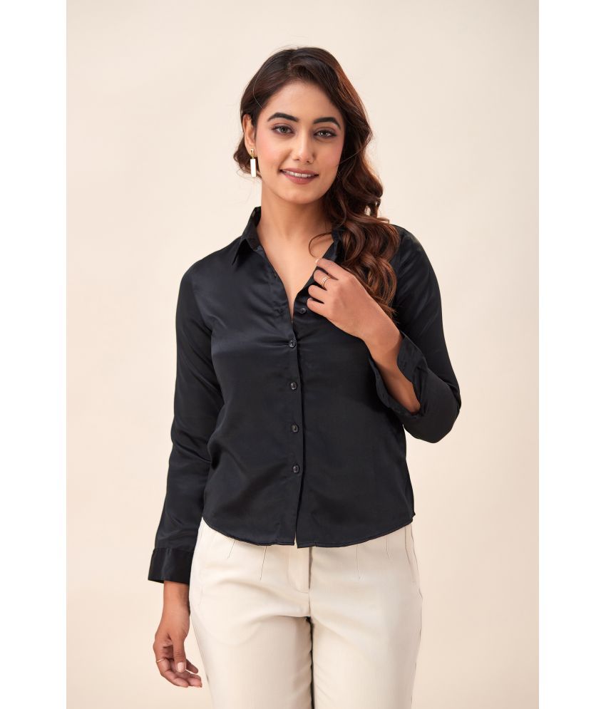     			SVARCHI - Black Rayon Women's Shirt Style Top ( Pack of 1 )