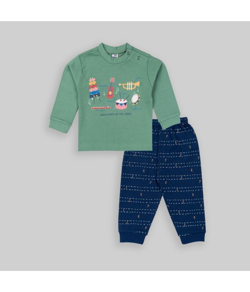     			Zero - Green Cotton Blend Baby Boy T-Shirt & Trouser ( Pack of 1 )