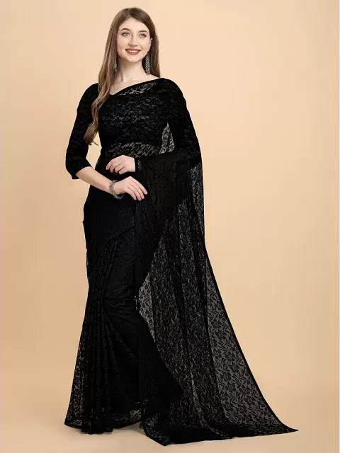 Shop Black Net Saree for Women Online from India's Luxury
